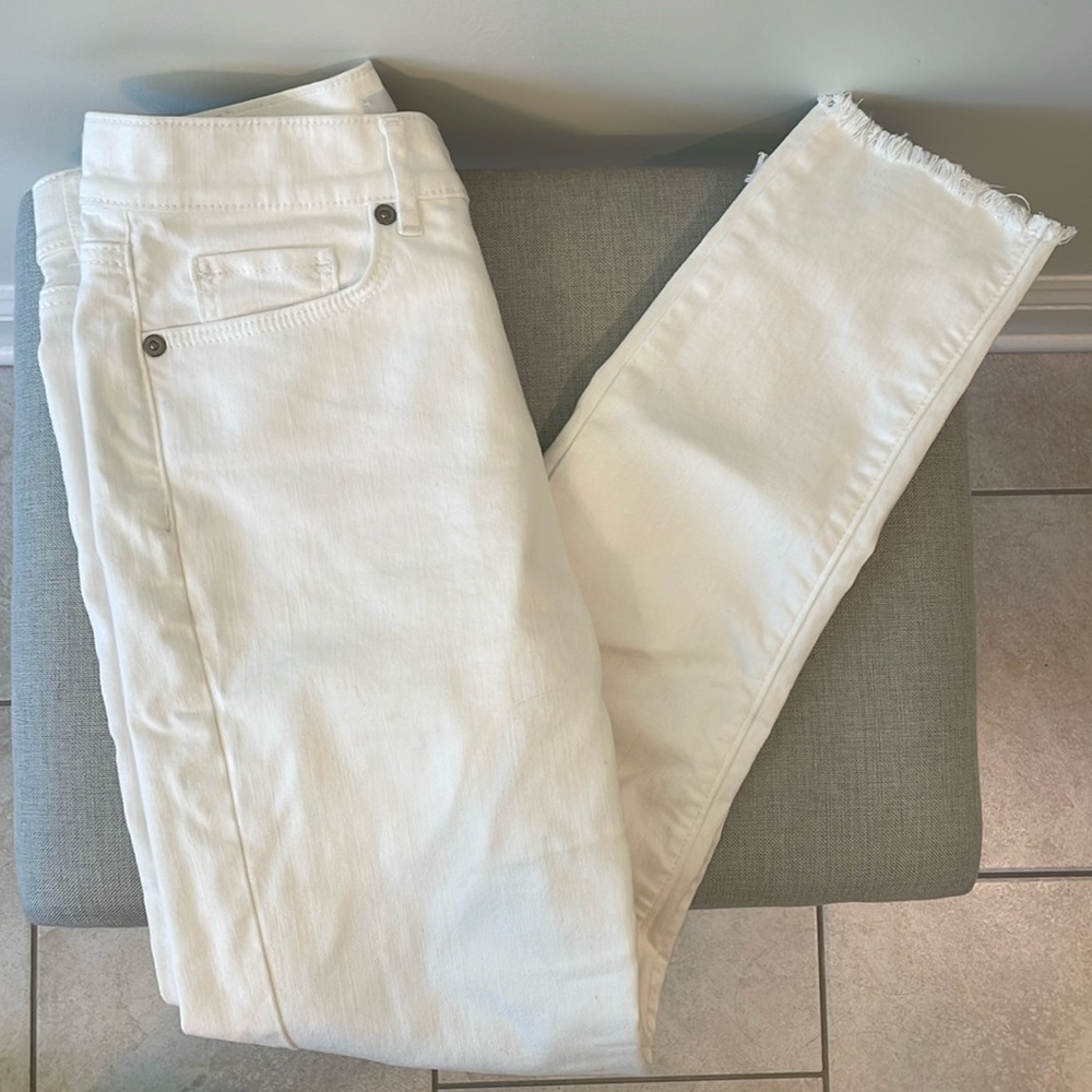 Loft high rise white pants